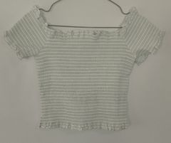 オフショルダーシャーリングクロップドトップス　ZARA　古着