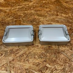 デッドストック 昭和レトロ ホクセイ製 アルミ菜入れ箱 2個セット アルミ弁当箱 小物入れ 道具箱 当時物 平成レトロ ヴィンテージ ビンテージ VINTAGE