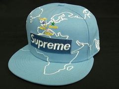 ■新品同様■ Supreme シュプリーム ニューエラ コラボ Worldwide Box Logo ポリエステル ベースボールキャップ サイズ 7 1/2 FY3680