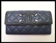 ■シャネル 26番台 CCフィリグリー キャビアスキン 二つ折り長財布 CHANEL■1001pl185-10D