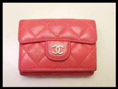■シャネル 30番台 マトラッセ ラムスキン 三つ折り財布 CHANEL■1001pl1654-3K