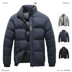 中綿ジャケット ジャンパー メンズ 中綿 ブルゾン 立ち襟 長袖 厚手 防寒 暖かい ジャケット アウター 上着 トップス 無地 通勤 通学 おしゃれ カジュアル シンプル ファッション 秋 冬