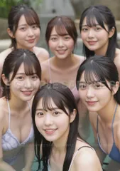 【アートポスター】美人 清楚 水着 笑顔 温泉 夏 美少女 ポートレート #X51C7