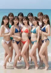 【高解像度 美人画】美人 水着 海辺 笑顔 美少女 夏の日差し 清楚系 #X51CB