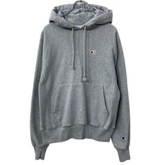 Champion REVERSE WEAVE ロゴスウェット パーカー S グレー チャンピオン リバースウィーヴ 復刻 ロゴ刺繍 裏起毛 秋物 a810-5111