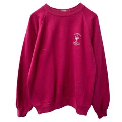 Hanes 80s プリントスウェット トレーナー L ピンク ヘインズ 80年代 ワンポイント ラグラン 裏起毛 秋物 a810-5144