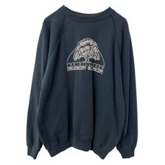 80s USA製 Hanes プリントスウェット トレーナー XL ブラック ヘインズ 80年代 ラグラン 裏起毛 秋物 a810-5148