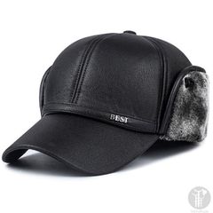 防寒帽子 耳あて付 ワークキャップ ハット キャップ メンズ PU帽 ゴルフ 秋冬 あったか 防寒 ゴルフ かっこいい おしゃれ シンプル