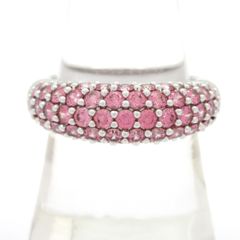 SWAROVSKI(スワロフスキー) リング美品  シルバー×ピンク