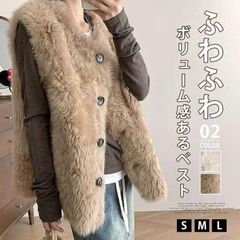 ファーベスト レディース ファーコート フェイクファー ファージャケット ロング ロングベスト アウター ノースリーブ 大きいサイズ 秋冬 ボリューム もこもこ ふわふわ 通勤 30代 40代 zhitang02