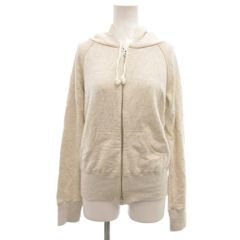 ユナイテッドアローズ UNITED ARROWS パーカー 40 白 ホワイト 無地 ジップアップ 長袖 フード付き カンガルーポケット /SC ■ECG009