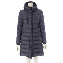 モンクレール 2018 エルミンヌ HERMINE  ナイロン ロング ダウンコート ネイビー 0【中古】