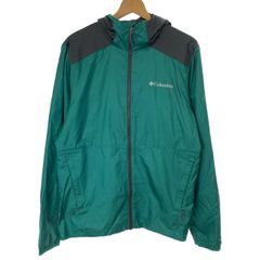 【中古】　Columbia　ナイロンジャンパー　マウンテンパーカー　フード　フルジップ　バイカラー　ワンポイント　アウトドア　古着　/1151