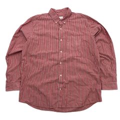 ギャップ GAP 長袖ボタンダウンシャツ メンズ XL 赤 白 ストライプ柄 コットン 好印象を与える爽やかな一着 カジュアル 定番 トップス