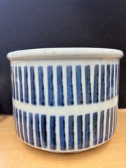 【古美術・茶道具】染付 麦藁手 火入 筒鉢 和食器 陶器 骨董 インテリア