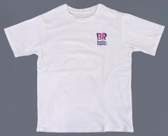 【中古】Tシャツ バックプリントルーズ半袖Tシャツ ホワイト M-Lサイズ 「サーティワン アイスクリーム」