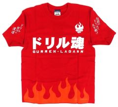 【中古】Tシャツ ロゴ(カミナカラー) ドリル魂Tシャツ レッド Sサイズ 「天元突破グレンラガン」 BEWE限定