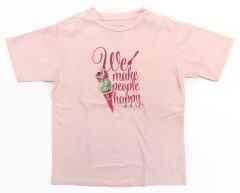 【中古】Tシャツ バックプリントルーズ半袖Tシャツ ピンク M-Lサイズ 「サーティワン アイスクリーム」
