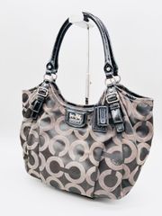 COACH オプアート シグネチャー ハンドバッグ