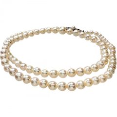 【MIKIMOTO/ミキモト】アコヤ真珠パール3.7-7.2mm ネックレス シルバー 15.9g 45cm レディース 【中古】【真子質店】【NN】