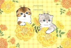 【中古】ポストカード はちにゃん ポストカード 「mofusand×日比谷花壇」
