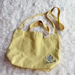 studio CLIP  スタディオクリップ　トートバッグ　イエロー　刺繍　ライラックロゴ2WAYトートバッグ