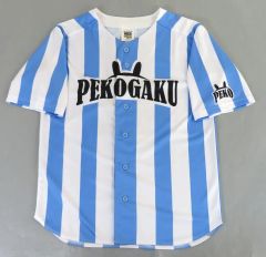 【中古】ポロシャツ・ワークシャツ 不知火フレア 兎立ぺこーら学園 ユニフォーム風チームシャツ ホワイト×ブルー ワンサイズ 「バーチャルYouTuber にじさんじ×ホロライブ にじホロ交流戦2025」