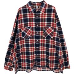 古着 80~90年代 ディッキーズ Dickies 長袖 プリントネルチェックシャツ ボックスシャツ メンズXL相当 ヴィンテージ/eaa675479