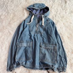 ギャップ　GAP ハーフジップ デニム　名作　ハーフ　デニム　プルオーバー　 ユニセックス　パーカー　人気　90S アノラックパーカー