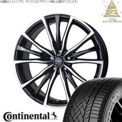 クラウンスポーツ 255/45R20 スタッドレスタイヤ ホイール 4本セット | コンチネンタル ノースコンタクト NC7 × ホットスタッフ クロノス CH-110 メタリックブラックポリッシュ 20インチ 8.5J +35 5穴114.3