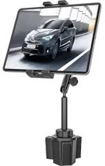 【業界改良金属製】 woleyi 車載タブレットカップホルダー ドリンクホルダー 車 iPad スタンド 超強力金属アーム 安定性 | 360度回転 取り付け簡単 日本語説明書付き タブレットとスマートフォン4.7-13インチ多機種対応:iPad Pro as