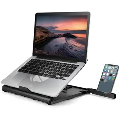 【特価セール】エレコム ノートPCスタンド 折りたたみ 8段階 スマホスタンド付 ~15.6インチノートPC対応 折りたたみ時サイズ:幅280×奥行280×高さ26mm 耐荷重:10kg ブラック PCA-LTS8BK