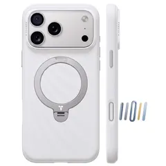 TORRAS iPhone 18 ProMax/17 ProMax用 ケース シリコン MagSafe対応 Ostand Q3 Wind ホワイト