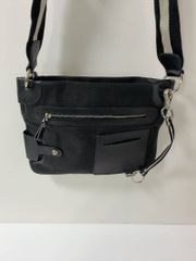 BALLY バリー ショルダーバッグ 黒 ストライプベルト 薄型