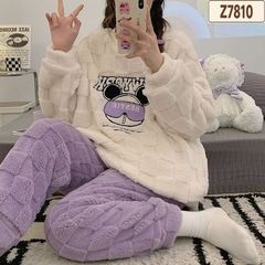 人気商品 ルームウェア レディース パジャマ セットアップ 女性用 上下セット 裏起毛 あったか 可愛い ホームウエア 部屋着 室内着 長袖パジャマ 大人 防寒 保温 秋 冬 軽量