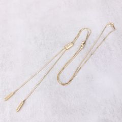 18金 K18 男女兼用 ループタイネックレス 9.03ｇ 最大66㎝ Z2875