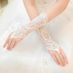 【新品】 Coollooda ウェディンググローブ レースグローブ レディース 花嫁手袋 ショートグローブ 美しい刺繍 アクセサリー ショートグローブ メイド ウエディング用品 結婚式 レース付グローブ 花嫁用品 0