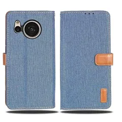 【新品】 【Viesa】デニム ケース 手帳型 互換性 AQUOS sense8 SH-54D docomo SHG11 対応 SHARP 手帳ケース (ダークブルー) 全面保護 ベストデニム材料 カード収納ポケット 横置きスタンド機能 スマホケース シャ 1