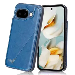 【新品】 【Viesa】背面カバー ケース手帳型 互換性 Pixel 9A 対応 GOOGLE ランヤード付 背面型ケース (ネイビーブルー) 美しい、軽・薄 持ちやすい、滑り止め、すり傷防止マグネット 横置きスタンド機能 財布型 スマホバック?カバー ピ 1