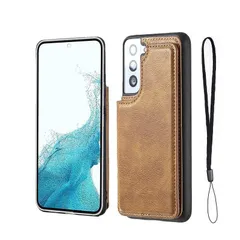 【新品】 【 Antimam 】対応Galaxy S22/SC-51C/SCG13用 ケース 手帳型 財布型 新型 全面保護 耐衝撃 擦り傷防止 軽量 落下保護 手帳型 ケース(レトロブラウン)サムスン ギャラクシー S22 高級 PU革 磁石吸着 ポケッ 1