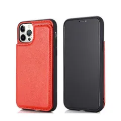 【新品】 【 Antimam 】対応iPhone 11 PRO MAX (6.5インチ)用 ケース 手帳型 財布型 新型 全面保護 耐衝撃 擦り傷防止 軽量 落下保護 手帳型 ケース(レッド)アイフォン11プロ マックス 高級 PU革 背面 IC カード 1