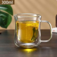 【新品未使用】2点セット 耐熱ガラス グラス ガラスマグ ダブルウォールグラス ガラスコップ ガラスカップ コップ コーヒーカップ コーヒーマグ かわいい モーニングカップ ティーグラス 冷茶グラス 結露しにくい 電子レンジOK  