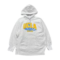 古着 USA製 90S UCLA カリフォルニア大学ロサンゼルス校 カレッジ リバースウィーブタイプ スウェット パーカー プリント メンズL BE0969