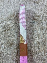 帯締め　桃色や白、金糸を組み合わせた平組の正絹の帯締め　洒落帯締め　貸衣装　和装小物　帯締め