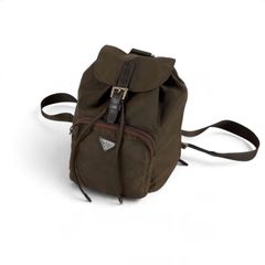 PRADA Triangle Logo Backpack  プラダ トライアングルロゴ バックパック　ブラウン　テスートナイロン