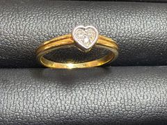 18K 18金ハート ダイヤモンド リング 8号 2g ミキモト