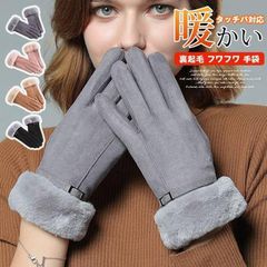 手袋 レディース 未使用 暖かい てぶくろ グローブ スエード手袋 タッチパ対応 女性冬用手袋 可愛い 防風 防寒 裏起毛 フワフワ