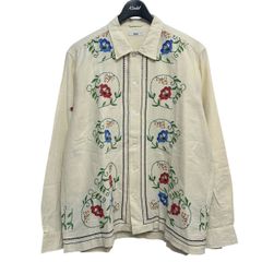 BODE Morning Glory Embrouidered Shirt リネンコットンフラワーモチーフ刺繍シャツ 8071000186232
