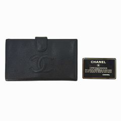 CHANEL シャネル 長財布 CCロゴ キャビアスキン ブラック