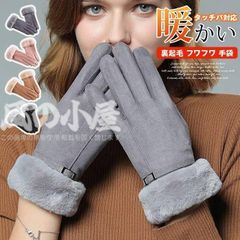 手袋 レディース 未使用 暖かい てぶくろ グローブ スエード手袋 タッチパ対応 女性冬用手袋 可愛い 防風 防寒 裏起毛 フワフワ